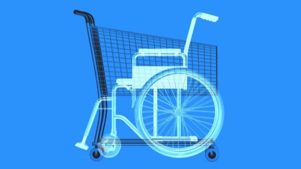wheelchair + shopping cart image