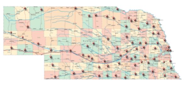 Nebraska state map image